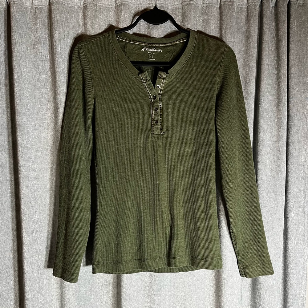 Long sleeve green Eddie Bauer shirt